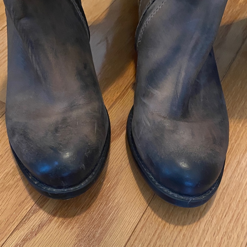 Vince Camuto Distressed Brown Leather Boots - Picture 4 of 9